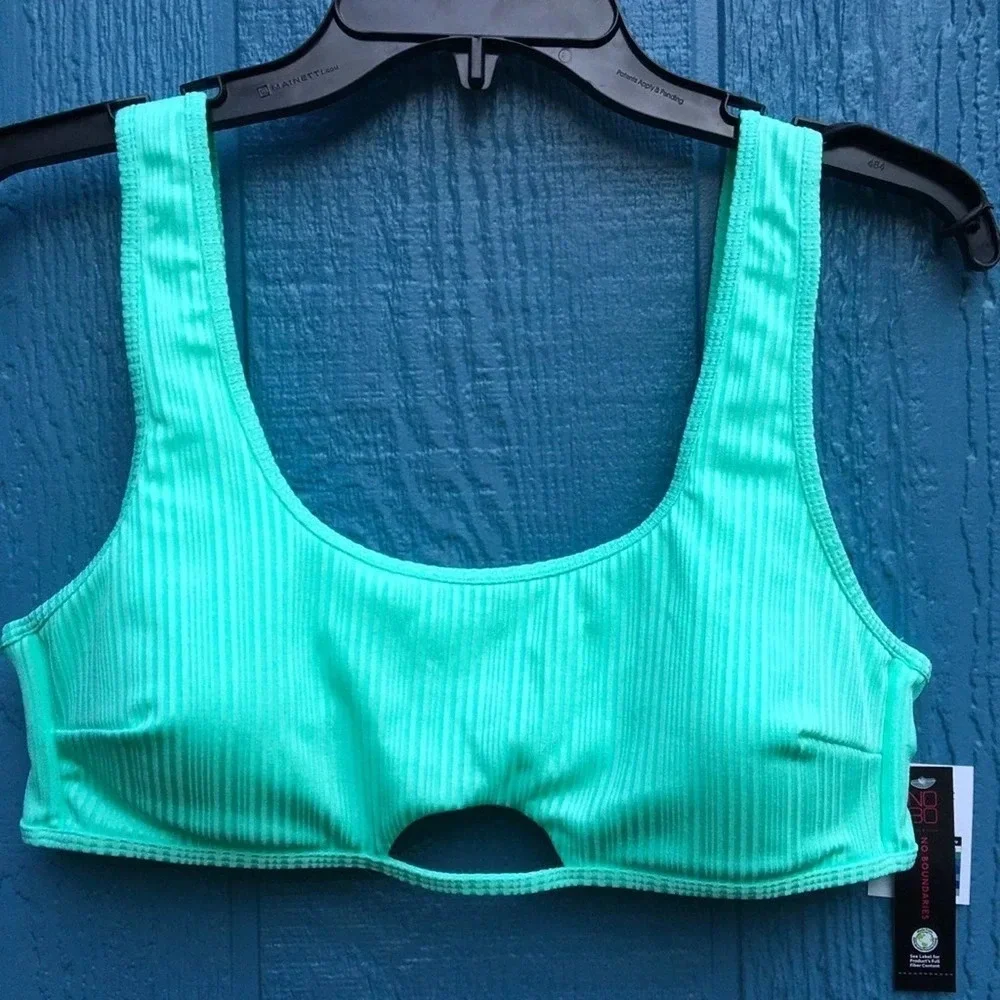 Nobo Peekaboo Bikini Bralette Swim Top Mint Green
